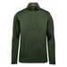 Men's Zermatt 1/4 Zip Pullover - A green men's 1/4 zip pullover with long sleeves and a high collar. It features a small logo on the chest.