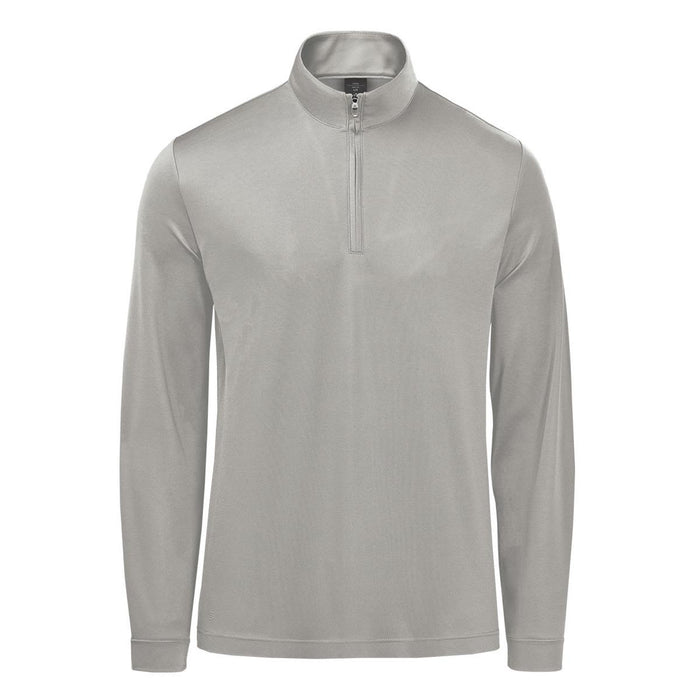 Men's Monterey 1/4 Zip Pullover - A grey men's pullover featuring a 1/4 zip and long sleeves, with a logo on the chest.