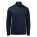 Men's Monterey 1/4 Zip Pullover - A navy blue men's pullover featuring a 1/4 zip collar and long sleeves, with a logo on the chest.