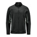 Men's Appaloosa Knit Jacket - A black and dark grey men's knit jacket with a full zip and high collar, featuring logo branding.