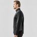 Men's Appaloosa Knit Jacket - A men's Appaloosa knit jacket in black, featuring a high collar and a sleek fit. It has a logo on the side.