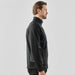 Men's Appaloosa Knit Jacket - A men's knit jacket in black, featuring a high collar and a fitted design. It includes a logo on the garment.