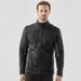 Men's Appaloosa Knit Jacket - A men's black knit jacket with a zip front and stand-up collar, featuring a logo on the chest.