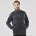 Men's Yosemite Full Zip Fleece Jacket - A man wearing a navy polar fleece jacket with a full zip, featuring a collar and side pockets.