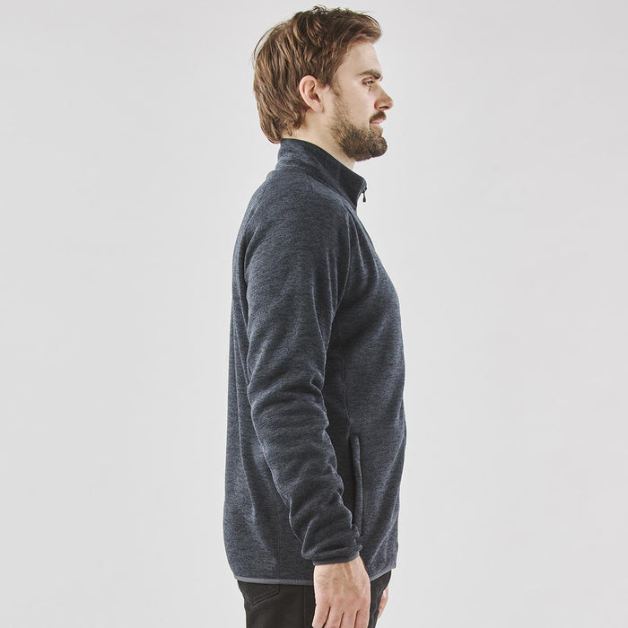 Men's Yosemite Full Zip Fleece Jacket - A men's fleece jacket in navy blue with a full zip and side pockets, featuring a subtle logo.