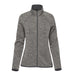 Women's Yosemite Full Zip Fleece Jacket - A women's full zip fleece jacket in a grey marled pattern with a high collar and long sleeves. Features branding.
