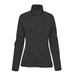 Women's Yosemite Full Zip Fleece Jacket - A women's full zip fleece jacket in a dark grey heather shade, featuring a high collar and long sleeves.