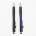The Ironhide Pen - Two retractable pens in black and blue with silver accents and textured grip, featuring a logo.