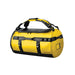 Nautilus Waterproof Duffle 70 - A yellow waterproof duffle bag with black accents, featuring handles and straps, and a branding logo.