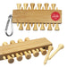 Bamboo Golf Tee Set - A bamboo golf tee set featuring natural wooden tees and a holder with a carabiner clip.