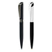Premum Kilo Metal Pen Gift Set - A metal pen gift set featuring a sleek black pen and a silver-accented pen, both with a logo.