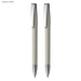 Executive COBRA Metallic MM Gift Set - A set of two creamy white plastic pens with metallic accents and a branding logo on the clip.