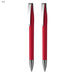 Prestige Pen Gift Set - A red pen gift set featuring two sleek plastic pens with chrome clips and silver accents.