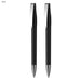 Prestige Pen Gift Set - A set of two black plastic pens with silver accents and clips. The pens have a sleek design and feature a logo.