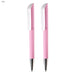 FLOW Infinite Pen Gift Set - A set of two pink plastic pens with white accents, featuring a sleek design and a logo on the side.