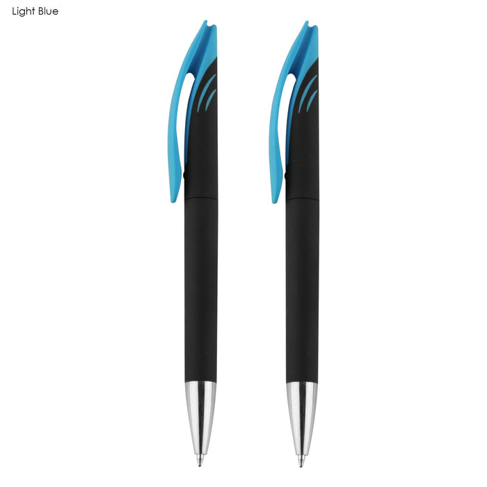 Aster Signature Pen Gift Set - Aster Signature Pen Gift Set featuring two black pens with light blue accents and a logo.
