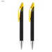 Aster Signature Pen Gift Set - A set of two black and yellow Aster signature pens, featuring a sleek design and a clip for easy attachment.