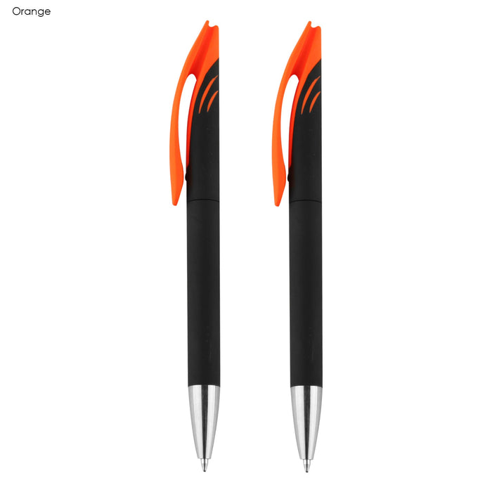 Aster Signature Pen Gift Set - Aster Signature Pen Gift Set featuring two black pens with orange accents and a logo.