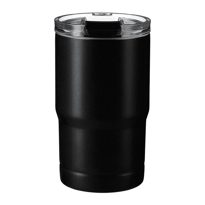 Umbrella & Tumbler Gift Set - A drink bottle in matte black with a clear lid, featuring a sturdy, ergonomic design.