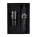 Umbrella & Tumbler Gift Set - A drink bottle and black umbrella gift set in a black presentation box, featuring a logo.
