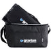 Outdoor Pack - A dark grey outdoor pack with a black mat inside, featuring a logo on the side.
