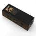 Festive Essentials Set - A black box with a textured design and a logo, featuring warning labels and a handle.