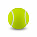 High Bounce Tennis Ball - A bright yellow tennis ball featuring white stripes and a smooth surface, with a logo displayed.