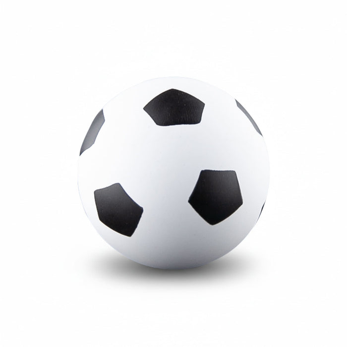 High Bounce Soccer Ball - A high bounce soccer ball with white and black panels, featuring a standard soccer ball design. It has a logo on it.