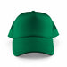 Classic 5 Panel Trucker Mesh Cap - A green 5-panel trucker mesh cap featuring a solid front and mesh side panels. It has a logo on the front.