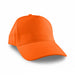 Flexi Cap - An orange cap with a curved brim and a structured design, featuring a logo on the front.