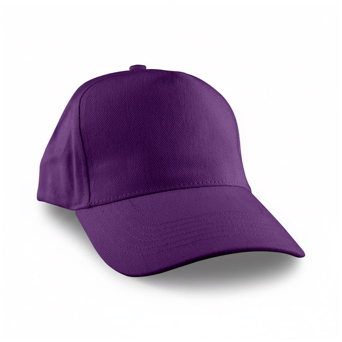 Flexi Cap - A purple cap with a structured front and curved brim, featuring a logo on the side.