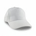 Flexi Cap - A white Flexi Cap with a structured design and a curved brim, featuring a logo on the side.