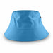 Long Beach Bucket Hat – Large - A large, bright blue bucket hat with ventilation eyelets and a wide brim. It features a logo on the side.