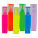 Luxer Highlighter - A set of six highlighters in bright colours: pink, orange, yellow, green, blue, and purple, each with a protective cap.
