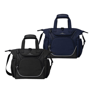 High Sierra Crib Bag - A set of two High Sierra Crib Bags in black and navy, featuring multiple pockets and handles. Each bag has branding.