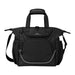 High Sierra Crib Bag - A black bag with multiple compartments, featuring handles and a detachable shoulder strap, and a logo on the front.