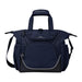 High Sierra Crib Bag - A navy blue bag featuring multiple pockets, sturdy handles, and a shoulder strap, with a logo on the front.