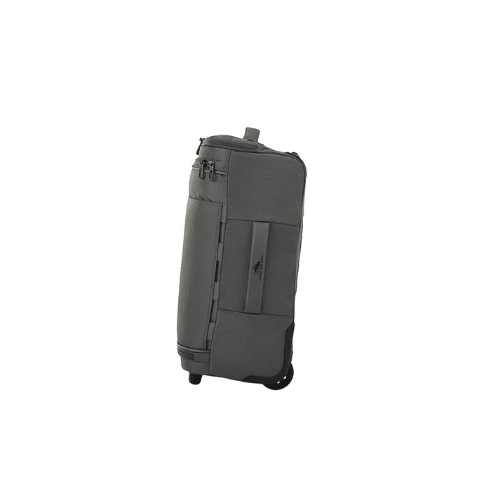 High Sierra Cross Season Pro Wheeled Duffle (55cm) - A grey wheeled duffle bag with multiple compartments and a logo on the side.