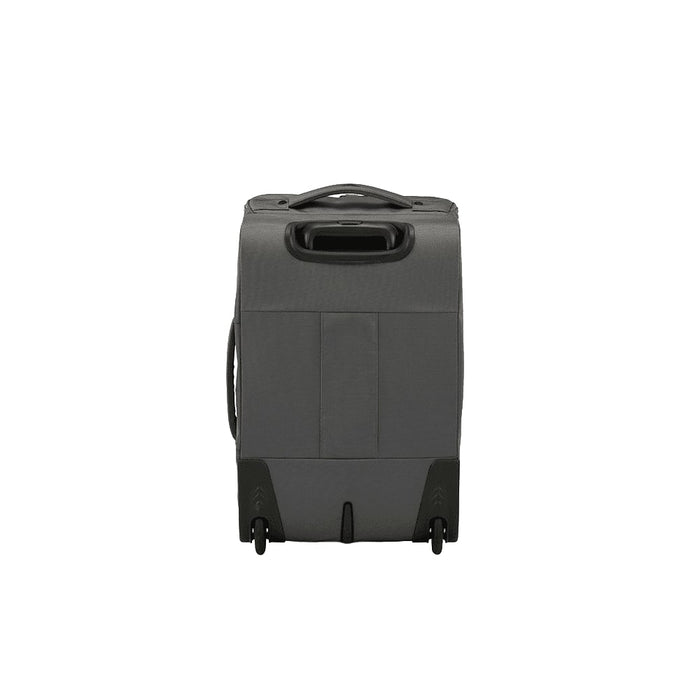 High Sierra Cross Season Pro Wheeled Duffle (55cm) - A grey wheeled duffle bag featuring a handle and wheels for easy transport. Includes a logo on the front.