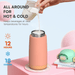 Pulse 420ml Stainless Steel Kids Metal Bottle - A drink bottle in pastel pink and beige with a stainless steel interior and a logo.