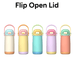 Pulse 420ml Stainless Steel Kids Metal Bottle - A drink bottle collection featuring five pastel-coloured stainless steel bottles with flip open lids and a logo.