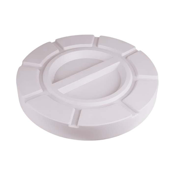 28L Water Dispenser Cooler Box - A round, white product featuring a raised design, possibly a lid or cover, with a smooth surface.