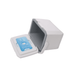 6L Cooler Box - A white and grey 6L cooler box with a removable gel pack, featuring a lid that opens for access to the inside.