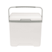 13L Cooler Box - A portable 13L cooler box in white with a grey handle, featuring a simple design and sturdy construction.