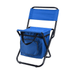 HYDE Foldable Camping Chair with Cooler Bag - A blue foldable camping chair with a cooler bag attached beneath the seat and a simple black frame.