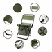 HYDE Foldable Camping Chair with Cooler Bag - A green foldable camping chair with a cooler bag, featuring a black frame and various close-up details.