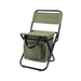 HYDE Foldable Camping Chair with Cooler Bag - A green foldable camping chair with a built-in cooler bag and a black frame, featuring a zippered front pocket.