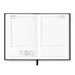 Penguin A5 Day to Day Diary - A black A5 diary with white, lined pages and a monthly calendar layout for March 2027.
