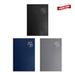 Penguin A5 Day to Day Diary - A set of three A5 diaries in black, navy, and grey, featuring a textured cover and a logo.