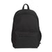 Field Backpack - A black backpack featuring a main compartment, front pocket, and side mesh pocket. It includes a logo.